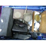 A Quantity of Scales and Weights, including 3 coin scales in Japanned boxes, 3 apothecary scales,