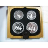 Olympic Games Proof Silver Coin Set, Montreal 1976, 10 Dollars (2), 5 Dollars (2), presented in a