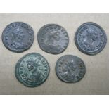 Five Roman Coins Ants of Probus, the following reverses noted, Concordia, Emperor on Horseback:-