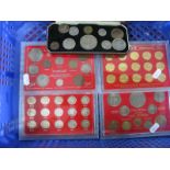 A Cased United Kingdom Specimen Coin Set, (ten coins) five shillings to farthing, presented in a