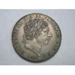 1819 George III Crown, in EF, condition toned, dig to cheek, slight edge knock top, choice coin,