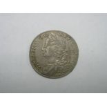 George II Shilling 1745 "Lima", near very fine condition, old cabinet tone.