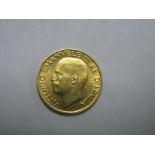 Vittorio Emanuele III (1900 -1946) Italy, gold 20 Lira, 1923 'R'.