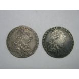 George III Sixpences (2) 1787 - X 2, both in very fine condition with old collection toning.