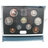 A Royal Mint 1992 Proof Coin Set (Nine Coins), including 1992/1993 dual dated EC fifty pence coin,
