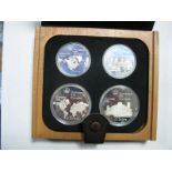 Olympic Games Proof Silver Coin Set, Montreal 1976, 10 Dollars (2), 5 Dollars (2), presented in a