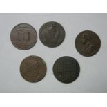 British Half Penny Tokens, prosperity to Old England Library Angel Hill Bury, payable at Rachams