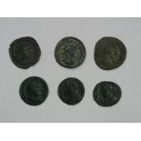 Six Roman IV Century Antoniniani and AE4 Diocletian Maxmiminus II Licinius I, very fair overall.