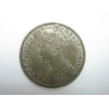 Queen Victoria Godless Gothic Florin 1849, in fine condition to approaching very fine, pleasing