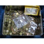 A Collection of G.B. and Overseas Base Metal Coins, including G.B. pre-decimal brass threepences,