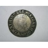 Queen Elizabeth Shilling, hand mint mark, in near fine condition old cabinet tone clear legends, (