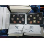 Seven Royal Mint United Kingdom Proof Coin Sets, 1983, 1985 (2), 1986, 1987, 1988, 1989, accompanied