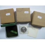 Four Cased Royal Mint United Kingdom Silver Proof Commemorative Crowns, 1972, 1977, 1980, 1981,