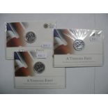 Three Royal Mint - The George and the Dragon 2013 United Kingdom £20 Fine Silver Coins, all