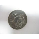 Greek Celtic Imitation of Greek Silver Tetradrahiam of Alexandra The Great, head of Herakles in lion