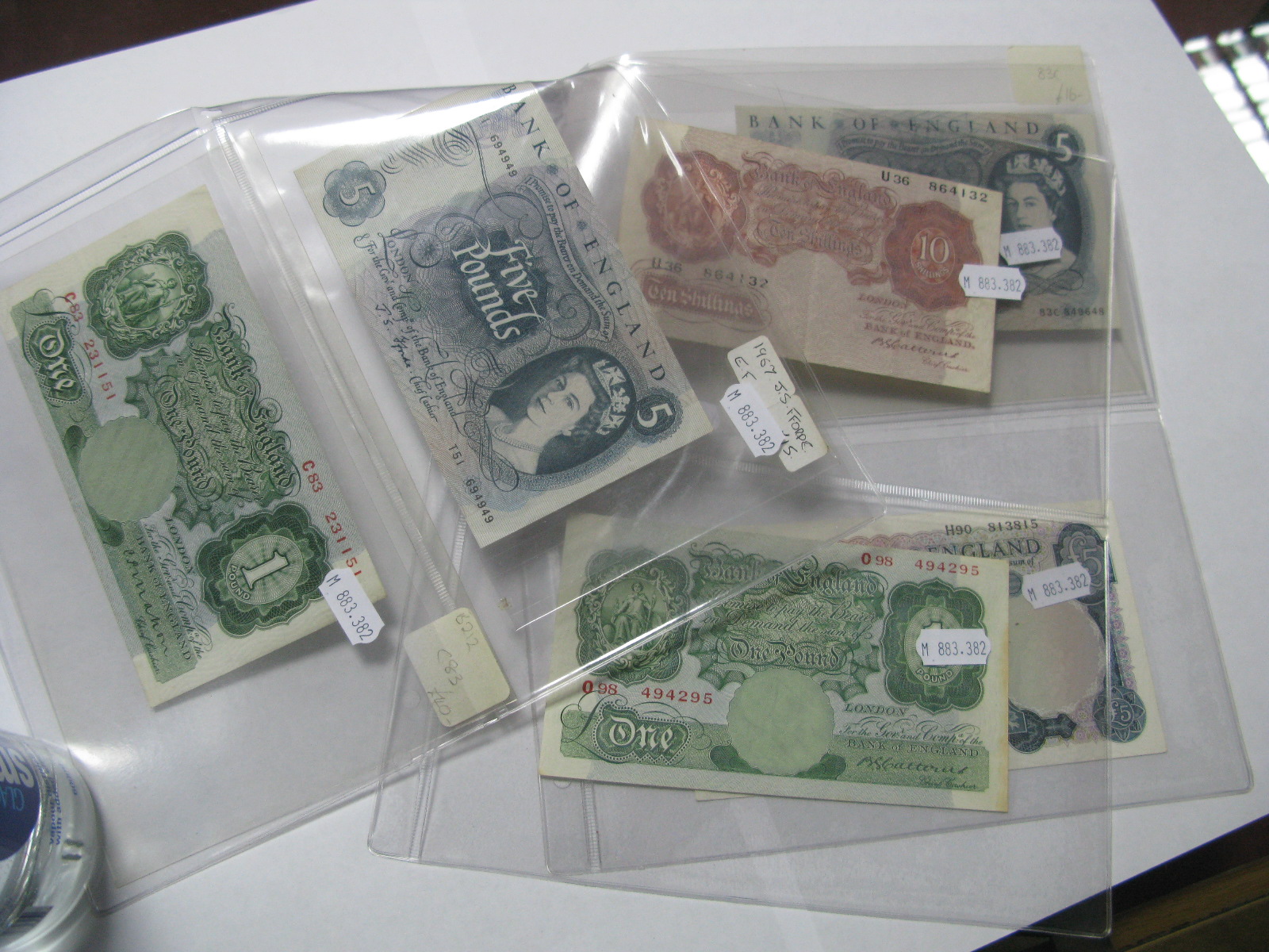 A Collection of Six Bank of England Banknotes, comprising of three five pounds banknotes, (Fforde)