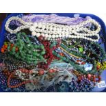 A Large Selection of Costume Bead Necklaces:- One Tray
