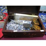 A Mixed Lot of Assorted Costume Jewellery, including two trinket boxes, in a wooden jewellery box.