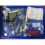 Badges, L.N.E.R cards (Perishables by Goods Train), etc:- One Tray