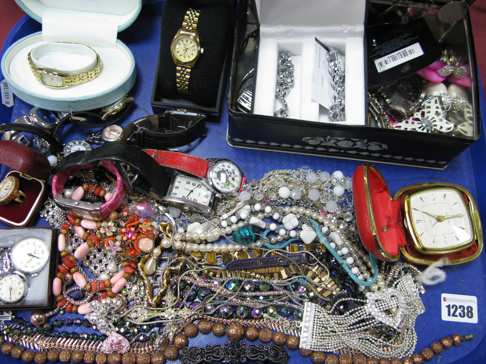 A Mixed Lot of Assorted Costume Jewellery, including beads, two boxed ladies Sekonda and other