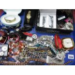 A Mixed Lot of Assorted Costume Jewellery, including beads, two boxed ladies Sekonda and other