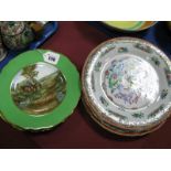 Spode 'The Last Draw' Plate, Chinese and other plates. (6)