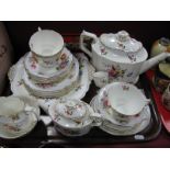 Royal Crown Derby 'Derby Posies' Tea Ware, including teapots, cake knife:- One Tray