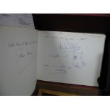 Autographs, signed in a 'Celebrities' visitors book from The Cavendish Hotel in Baslow 1985 -
