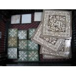Sixteen Minton and Hollins Fireplace Square, eleven with star pattern, five white space tiles;