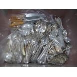 A Mixed Lot of Assorted Plated Cutlery, including Walker & Hall bead pattern; initialled, etc:-