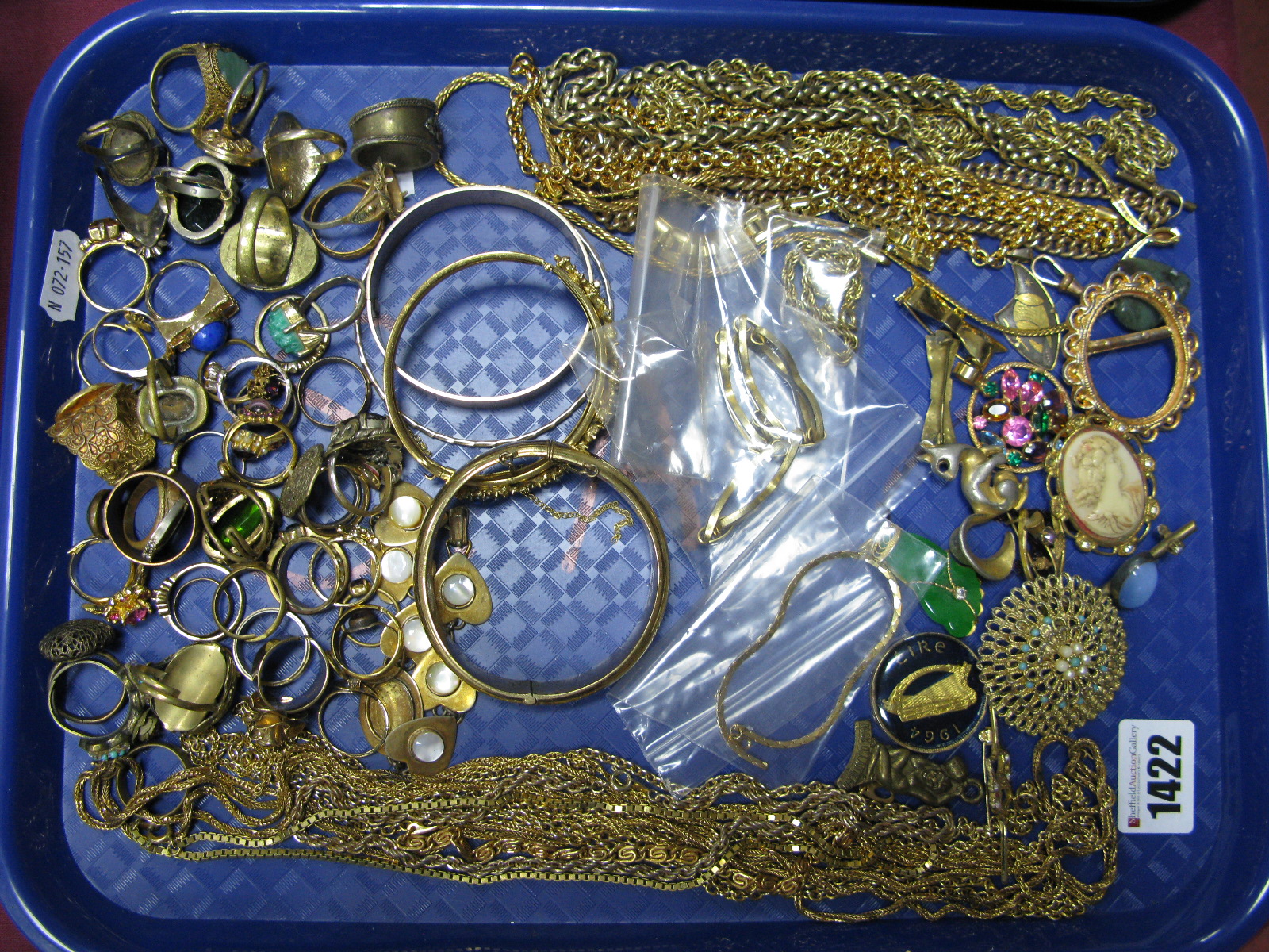 A Mixed Lot of Assorted Costume Jewellery, including rings, bangles, brooches and various chains,