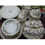 Royal Stafford "Columbine" Fruit Set, Queen Anne teaware, etc:- One Tray