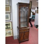 Mahogany Display Cabinet, with a stepped cornice, glazed door, base with a single drawer over a