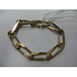 A 9ct Gold Elongated Curb Link Bracelet, of uniform design.
