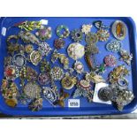 A Mixed Lot of Assorted Costume Brooches, including Miracle, Claddagh and other floral brooches,