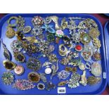 A Mixed Lot of Assorted Costume Brooches:- One Tray