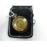 A XIX Century Ladies Fob Watch, the foliate engraved dial with black Roman numerals, the movement