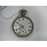 A Hallmarked Silver Cased Openface Pocketwatch, the white dial with black Roman numerals and seconds