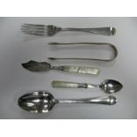 A Hallmarked Silver Spoon, London 1818, initialled; together with a hallmarked silver fork, crested;