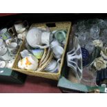Pottery Mugs, teapots, tea ware, glassware, etc:- Three Boxes