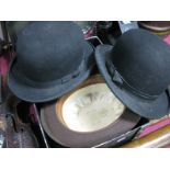 Woodrow Amylyte and Dunn & Co Black Bowler Hats, another Woodrow bowler hat in brown. (3)