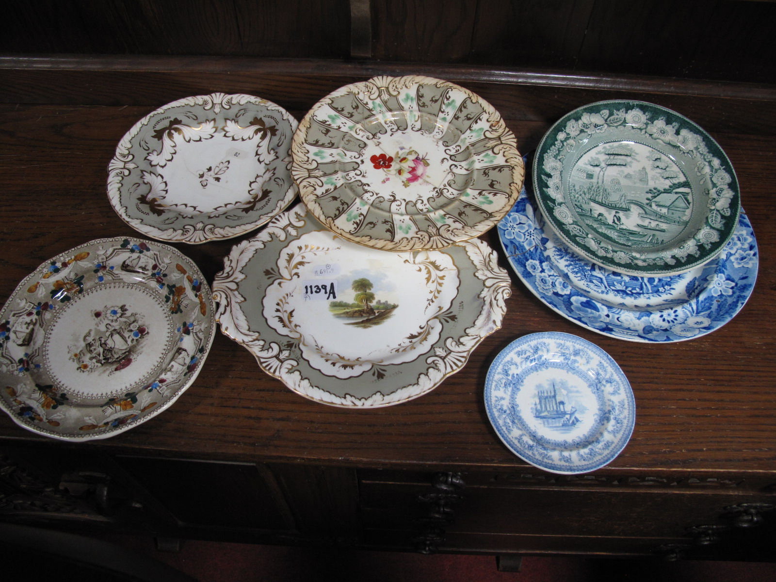 Don Pottery Plates, including 'Harebell' and 'Harp' patterns, other local pottery plates including