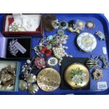 A Mixed Lot of Assorted Costume Brooches, including spider, butterfly, floral designs, etc; together
