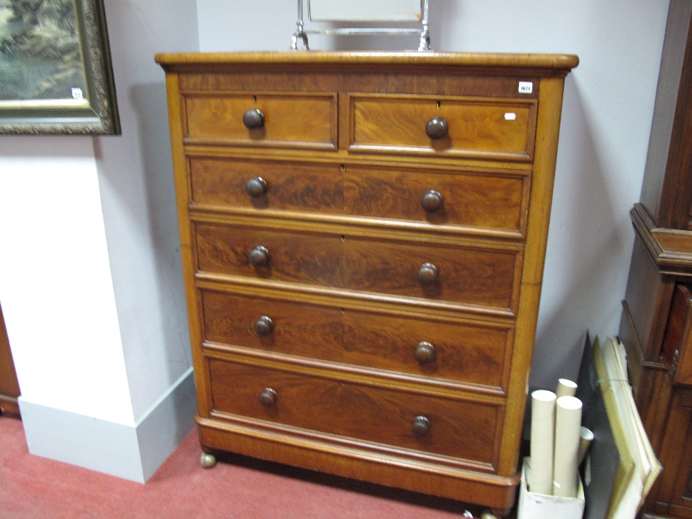 A XIX Century Mahogany Straight Front Chest, of two short and four long graduated drawers, having