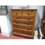 A XIX Century Mahogany Straight Front Chest, of two short and four long graduated drawers, having
