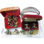 A Pair of K&EC Swedish Gent's Cufflinks, stamped "B9"; together with further gent's cufflinks, etc.