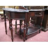 A Painted Pine Washstand, with a gallery top, single drawers, turned legs, with undershelf; together