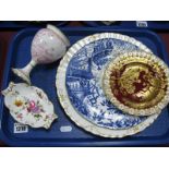 Royal Crown Derby Plates, varying patterns and sizes, goblet and pin dish:- One Tray