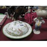 Royal Doulton Figurine 'Delight' HN 1772, 'Stylish' Snowman' DS3, Harrod's muffin dish. (3)