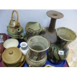 Gillatt of Sheffield and other studio pottery vases and vessels:- One Tray